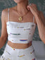Fish Print Camisole Top And Skirt Suit-Skirt