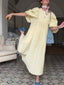 Vintage Square Collar Bubble Sleeve Dress