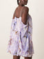 Off-shoulder Printed Mini Dress