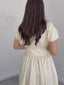 V-Neck Vintage High Waisted Midi Dress