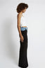 Cassia | Black Ruched Denim Skirt