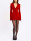 Elegant Deep V-neck Pleated Mini Dress