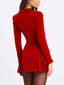 Elegant Deep V-neck Pleated Mini Dress