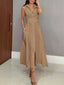 Unique Shirt Style Single-breasted Tie Midi Dress