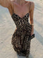 Elegant Statement Strappy Leopard Print Maxi Dress
