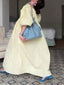 Vintage Square Collar Bubble Sleeve Dress