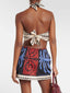 Unique Summer Print Halter Neck Mini Dress