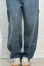 Sabrina | Wide-Leg Carpenter Jeweled Jeans