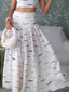 Fish Print Camisole Top And Skirt Suit-Skirt