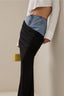 Cassia | Black Ruched Denim Skirt