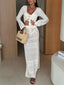 Cutout Knit Top And Skirt Suit-Skirt