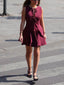 Elegant Bow Triangle Hem Mini Dress
