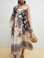 Exquisite Resort Style Painted Print Midi Dress