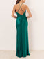 Elegant Satin Cross Neck Sleeveless Party Maxi Dress