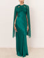 Elegant Satin Cross Neck Sleeveless Party Maxi Dress