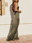 Elegant Holders Corner Satin Pleated Maxi Dress