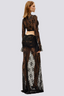 Cassie | Long Sleeve Lace Ruched Skirt Set In Black