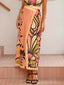 Unique Floral Print Hip-Hugging Cardigan Skirt