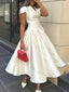 Elegant Pleated V-Neck Waisted A-Line Midi Dress