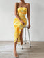 Capri | Ruched Sunset Watercolor Dress