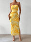 Capri | Ruched Sunset Watercolor Dress