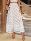 Elegant Lace Tung Palm Pattern Midi Skirt