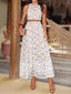 Elegant Lace Tung Palm Pattern Midi Skirt