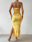Capri | Ruched Sunset Watercolor Dress