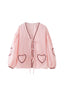 Hearts Long Sleeves Blouse