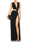 Modern Deep V-Neck Cutout Twist Knit Maxi Dress