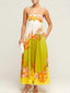 Sophisticated, Modern And Unique Print Strap Midi Dress