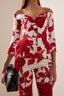 Cynthia Floral Printed Off-shoulder Set