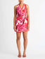 Delicate Floral Wrap-style Tie Mini Dress