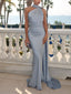 Elegant Shawl Ribbon Maxi Dress