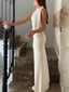 Fashion One Shoulder Ribbon Party Maxi Dress