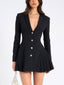 Elegant Deep V-neck Pleated Mini Dress