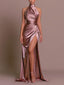Elegant Holder Corner Sleeveless Slit Maxi Dress